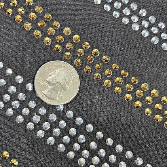 Carmen Marc Valvo Black and Gold Sequin Dress Size Small - Picture 12 of 12